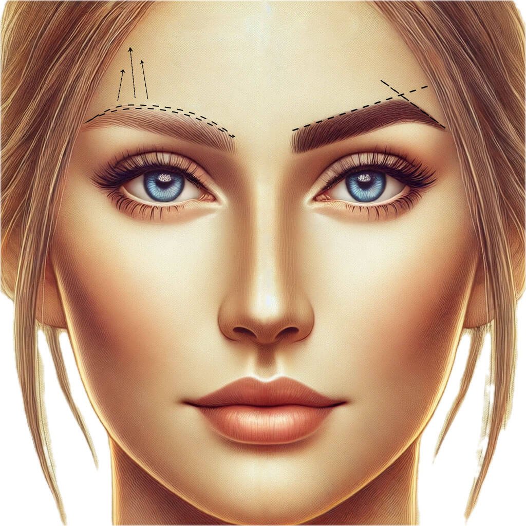 augenbrauenlift-naht-auge